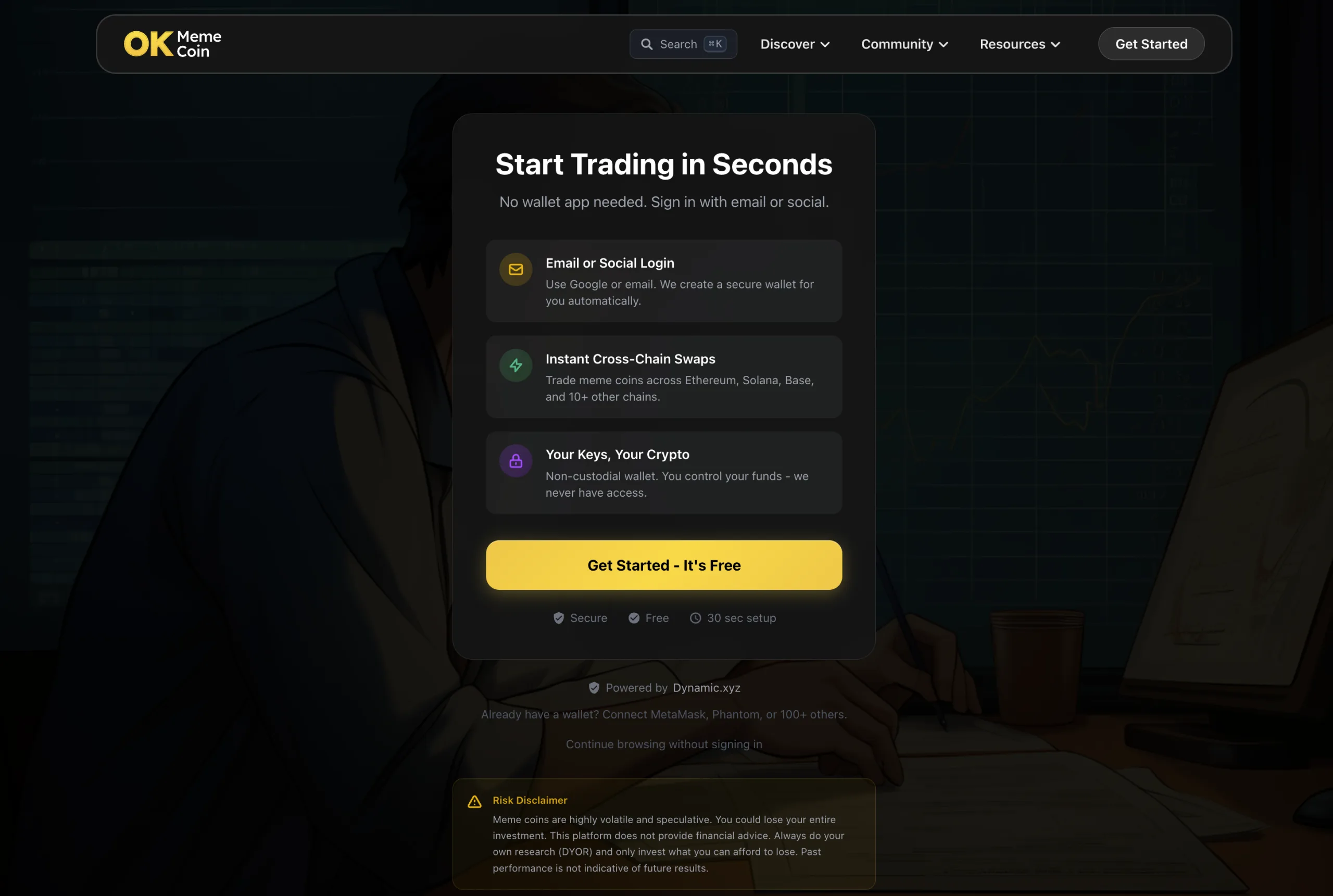 Dynamic wallet sign-in with email, social, and cross-chain swaps